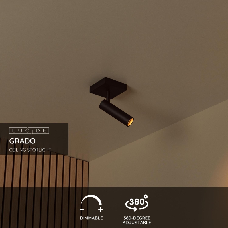 Lucide GRADO - Stropné bodové svietidlo - 1xGU10 (MR11) - Čierne